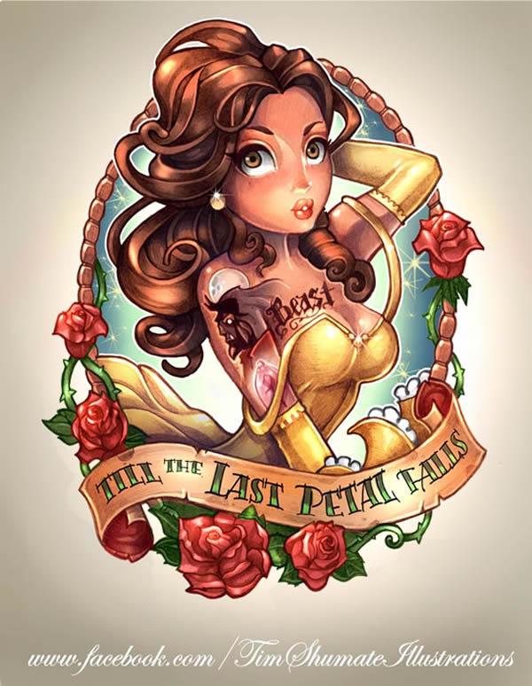 Princesas Disney con tatuajes por telegrafixs (5)
