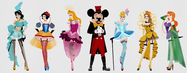Princesas Disney estilo buslesque (6)