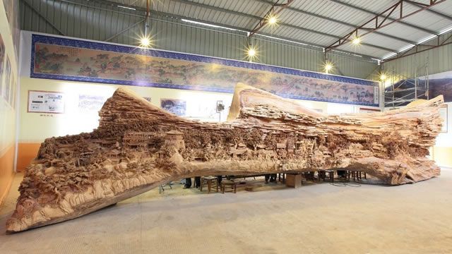 Zheng Chunhui obra maestra madera Festival Qingming (2)