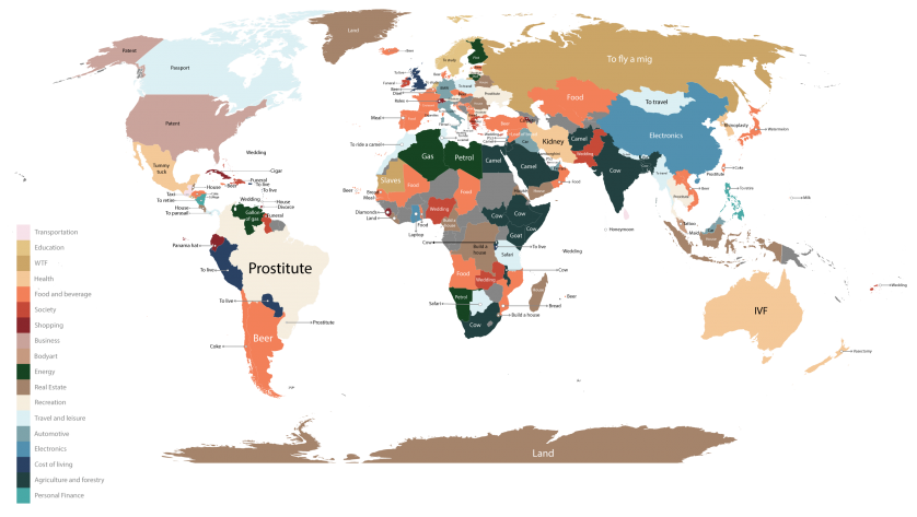 obsesiones mundo costos mapa