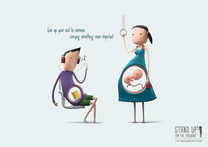 ilustraciones embarazadas transporte público (3)
