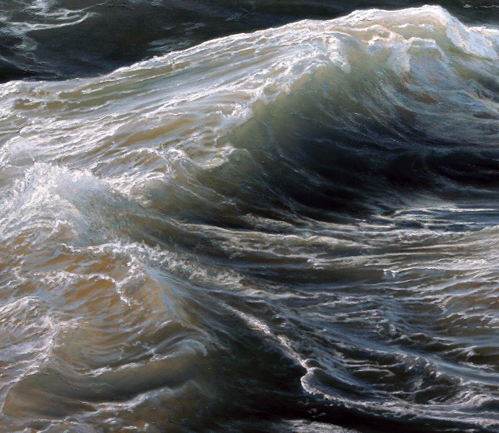 pinturas hiperrealismo Ran Ortner olas oceano