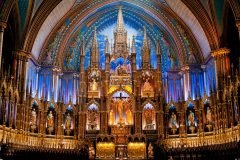 La imponente basílica de Notre-Dame, en Montreal