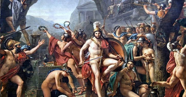 Leonidas en las Termófilas por Jacques Louis David 1812