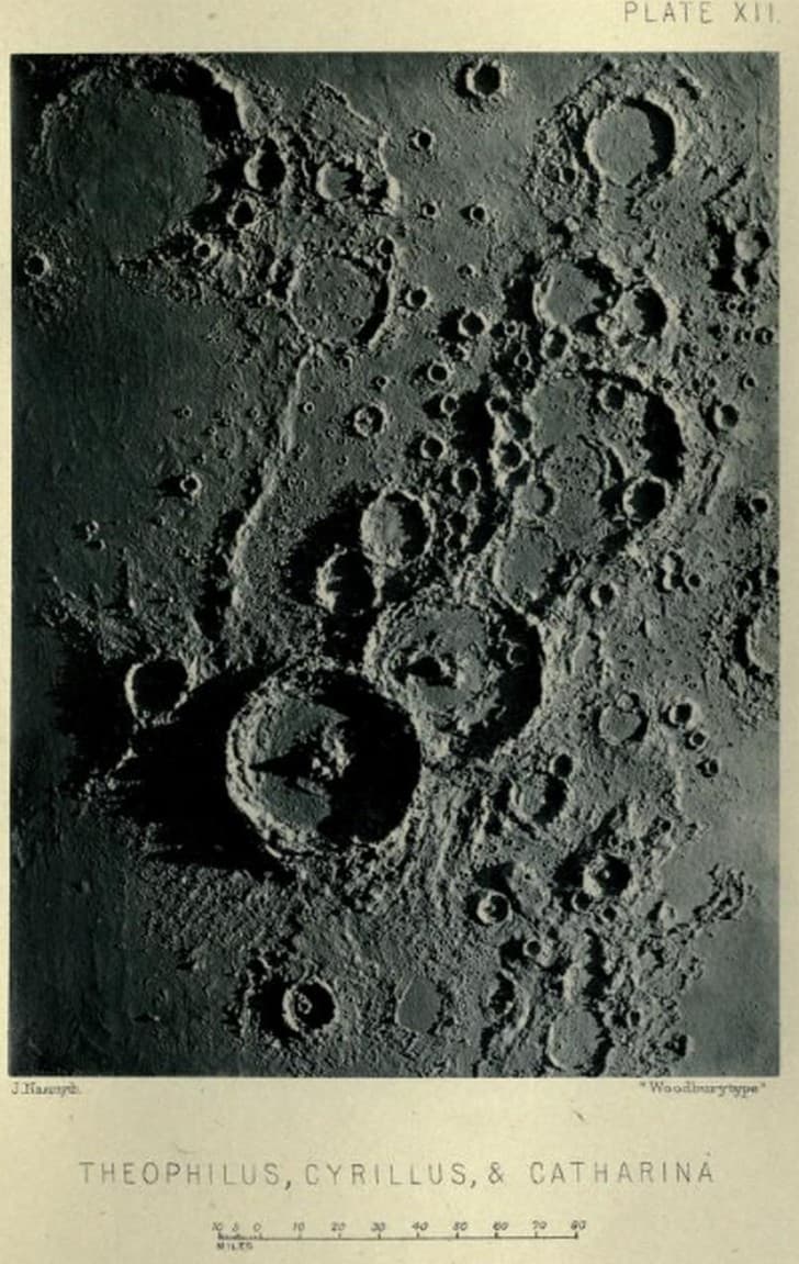 The moon considered as a planet, a world, and a satellite Nasmyth, James, 1808 1890 crater teofilo cirilo y catalina
