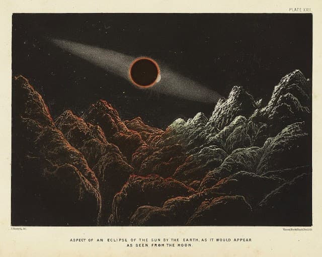 The moon considered as a planet, a world, and a satellite Nasmyth, James, 1808 1890 eclipse en la luna