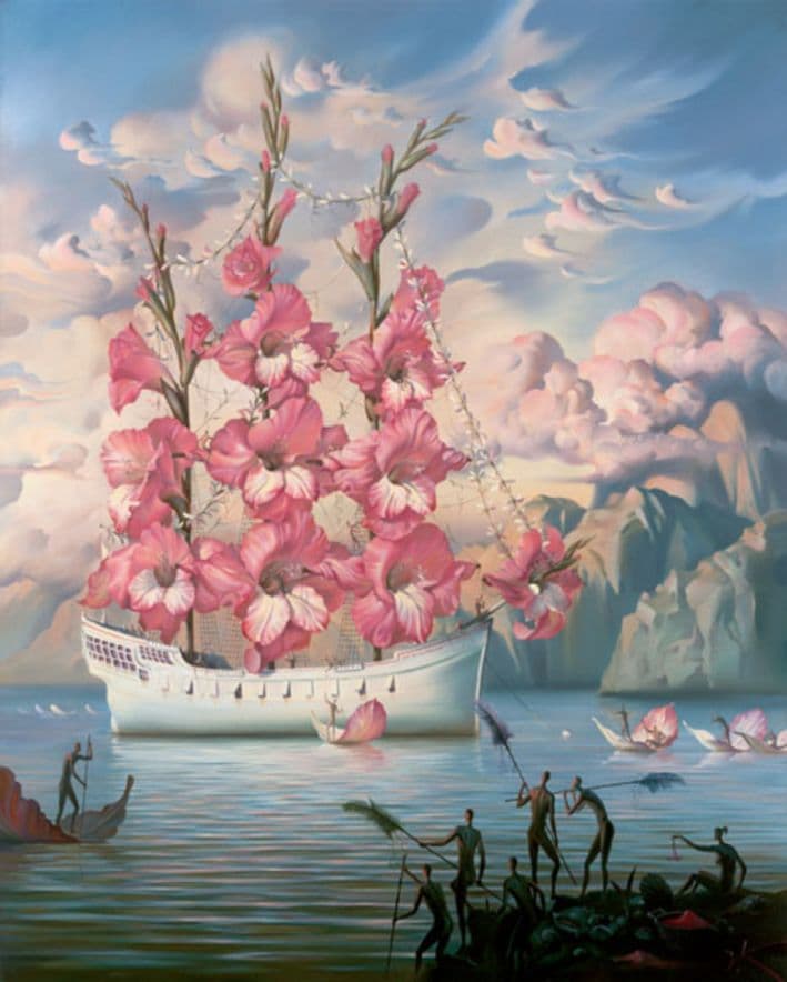 llegada del barco de las flores Vladimir Kush