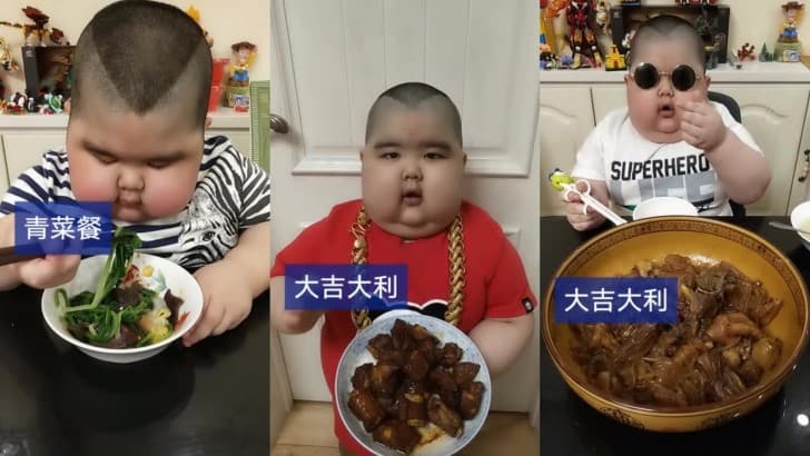 niño obeso china come en internet