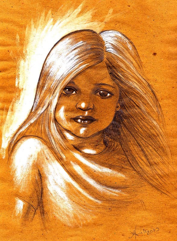 dibujo fotografia de una niña