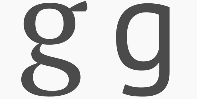 letra g tipografia