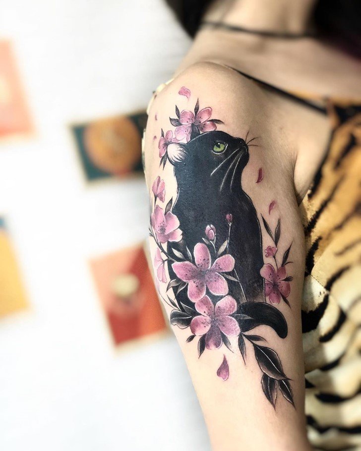 diseños tatuajes de gatos (24)