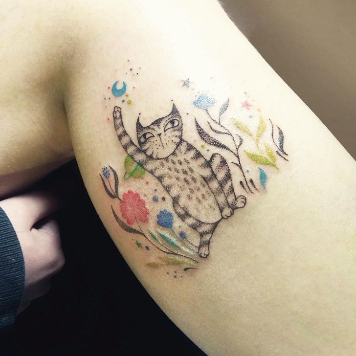 diseños tatuajes de gatos (3)
