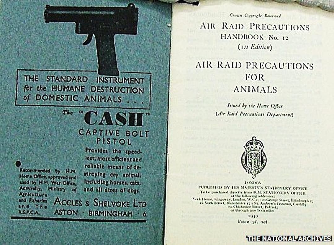 Panfleto Sacrificio Mascotas Mascotas del Reino Unido en 1939(1)