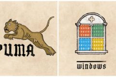 logos populares como marcas medievales
