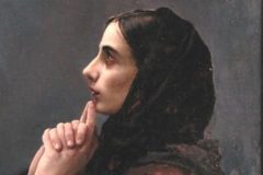 mujer joven rezando