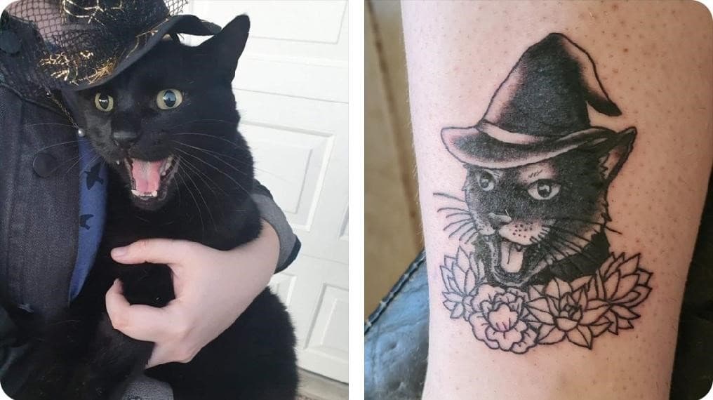 tatuaje honor a un gato