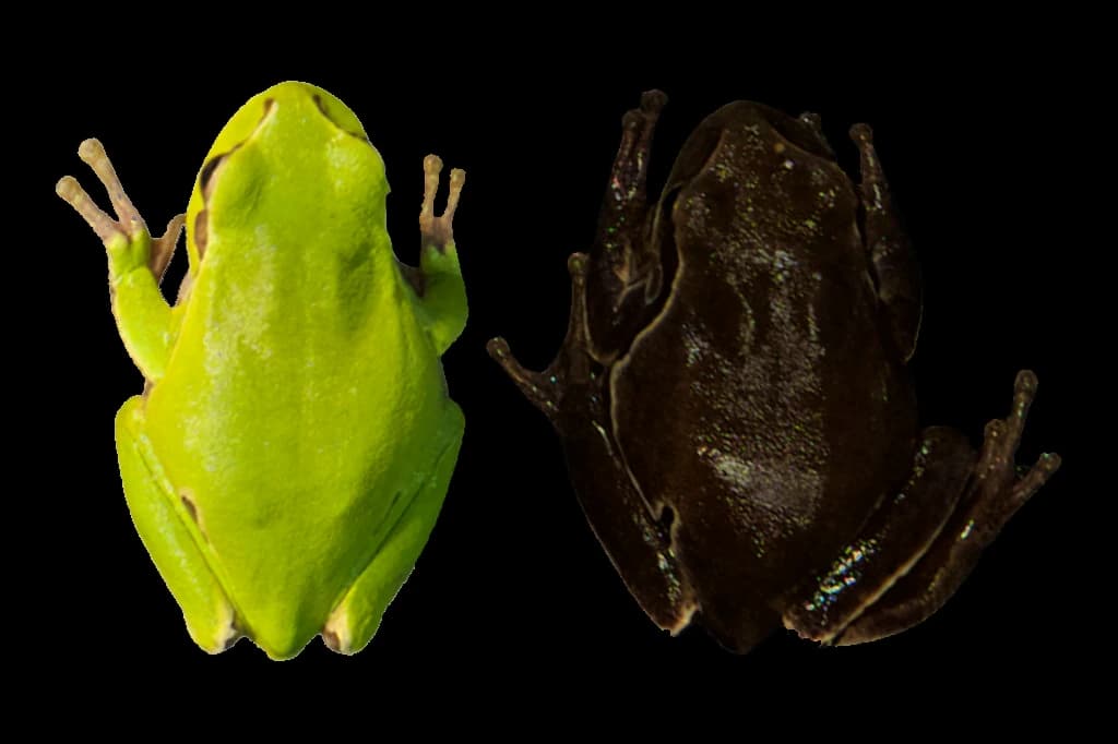diferencia ranas oscuras y verdes seleccion natural