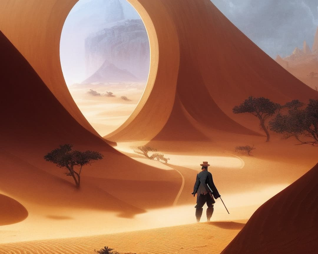 explorador en el desierto