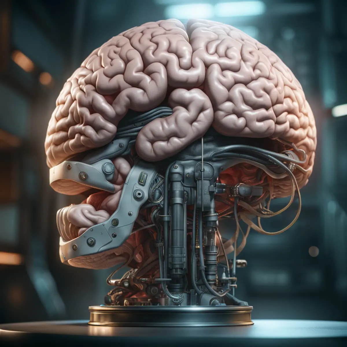 a huge human brain with intricate anatomical and sci fi details insane level of details hyper realistic sense of awe and scale cinematic composition by Federico Pel seed 0ts 1687912809 idx 01